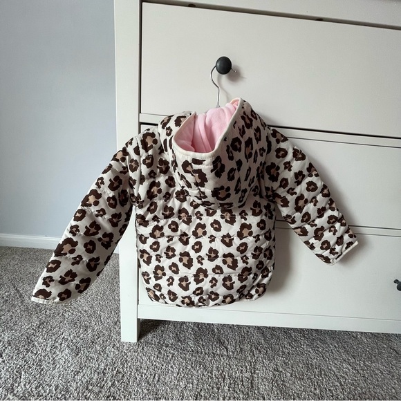 Simple Joys By Carters Leopard Fleece Lined Puffer Coat Size 4T - Picture 9 of 10